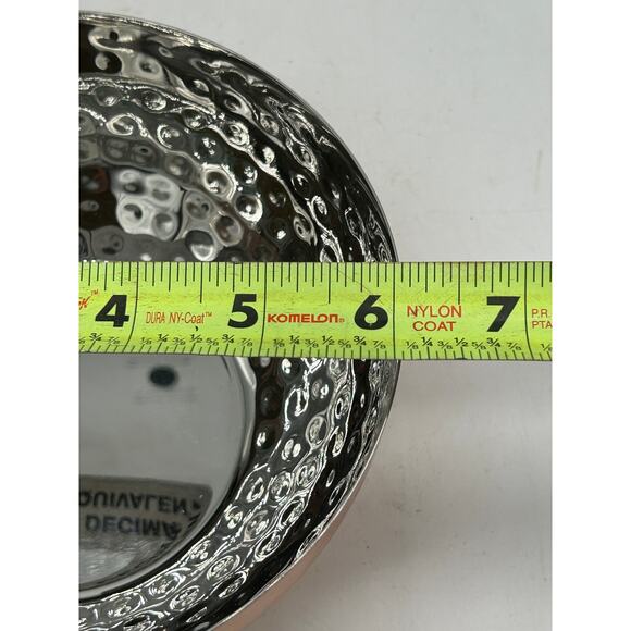 Godinger Copper Hammered Round Stainless Steel 6" Nut Candy Potpourri Bowl Dish - Picture 7 of 8